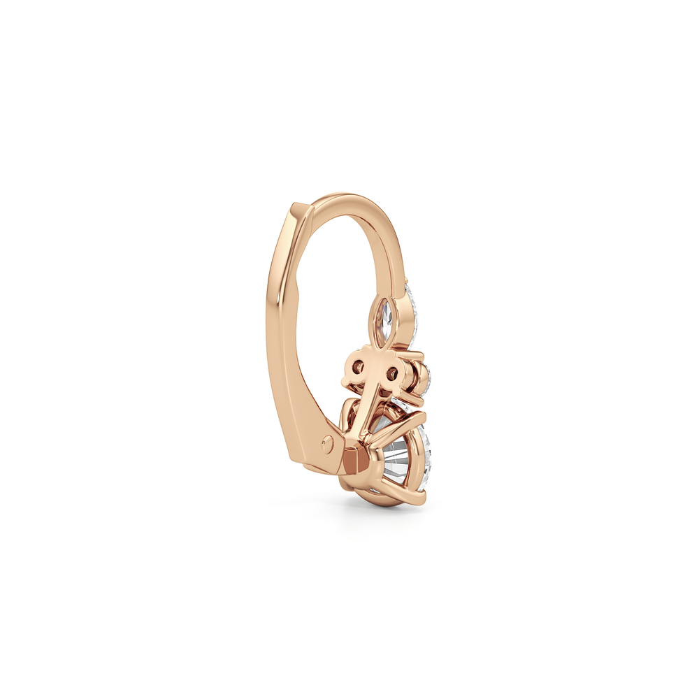 Fine Trio Accent Earrings with 14KT Rose Gold / Lab / 1 1/4 Cut Diamond in 14KT Rose Gold / Lab / 1 1/4 view 5
