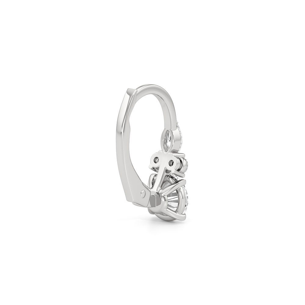 Fine Trio Accent Earrings with 14KT White Gold / Lab / 1 1/4 Cut Diamond in 14KT White Gold / Lab / 1 1/4 view 5
