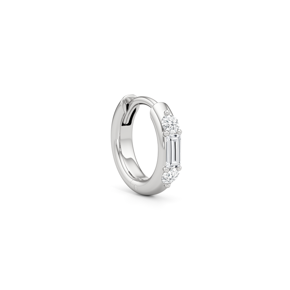The Paige Hoops with 14KT White Gold / Lab / 3/8 Cut Diamond in 14KT White Gold / Lab / 3/8 view 4
