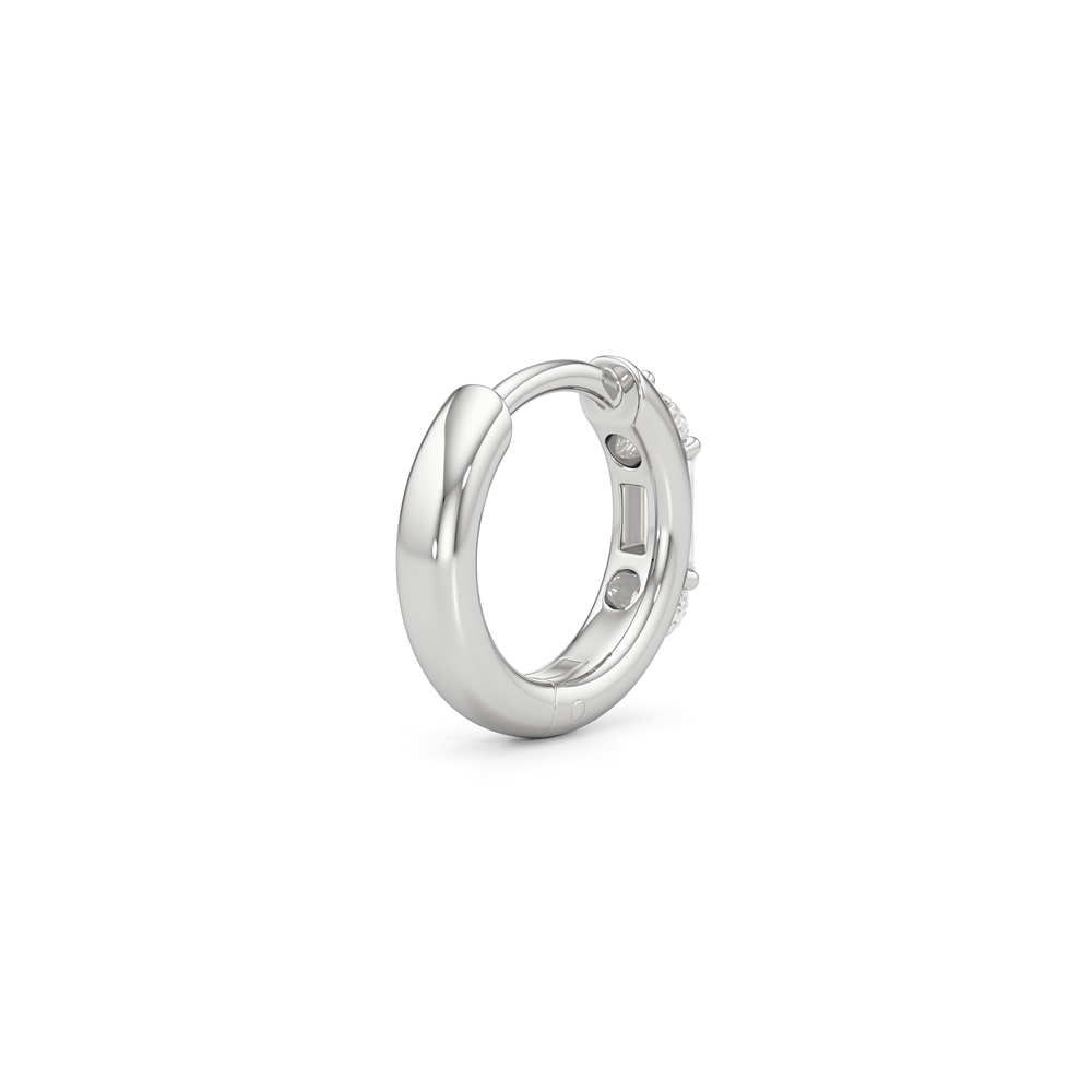 The Paige Hoops with 14KT White Gold / Lab / 3/8 Cut Diamond in 14KT White Gold / Lab / 3/8 view 5
