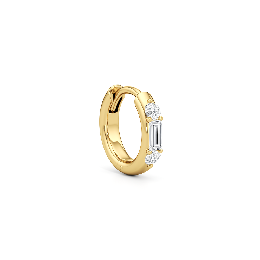 The Paige Hoops with 14KT Yellow Gold / Lab / 3/8 Cut Diamond in 14KT Yellow Gold / Lab / 3/8 view 4
