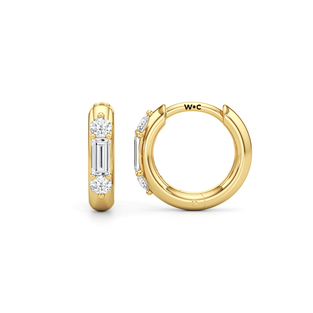 The Paige Hoops with 14KT Yellow Gold / Lab / 3/8 Cut Diamond in 14KT Yellow Gold / Lab / 3/8 view 6
