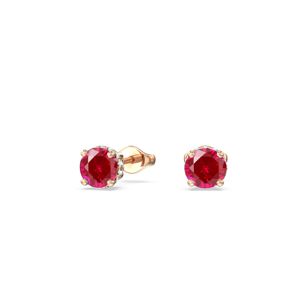 The Classic Gemstone Set with 3/8 Cut Diamond in 14KT Rose Gold view 4
