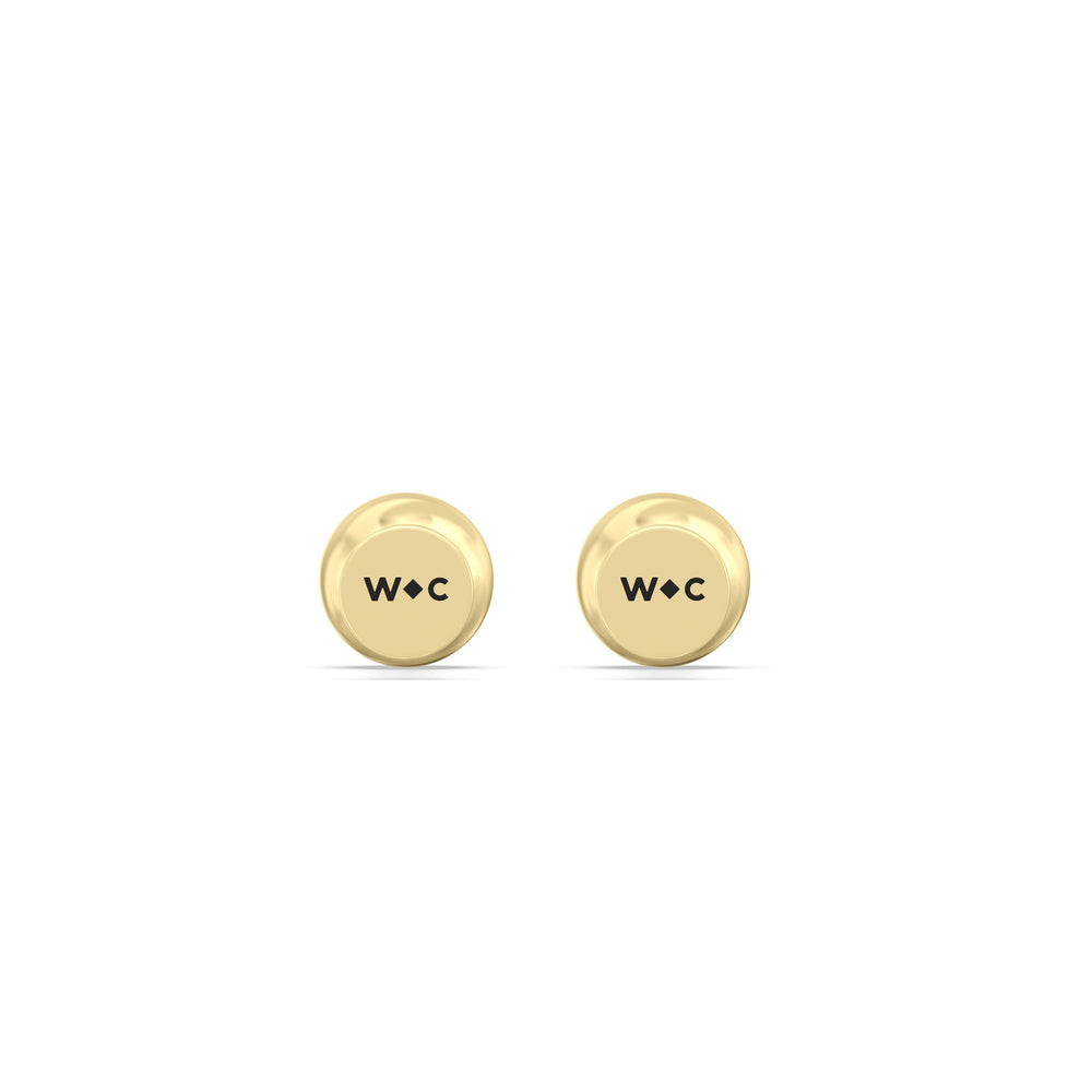 Sphere Flatback Studs with 14KT Yellow Gold / Single Cut Diamond in 14KT Yellow Gold / Single view 6
