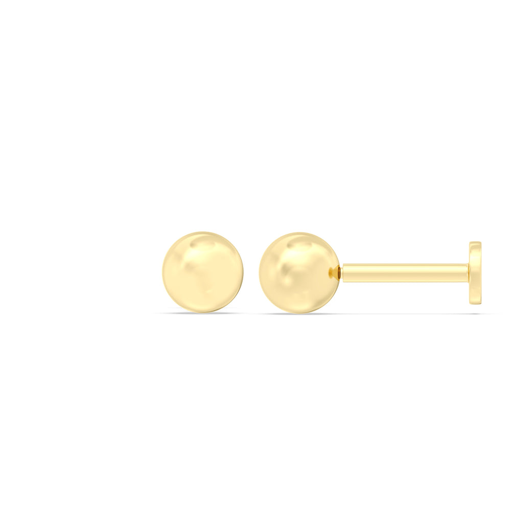 Sphere Flatback Studs with 14KT Yellow Gold / Single Cut Diamond in 14KT Yellow Gold / Single view 5
