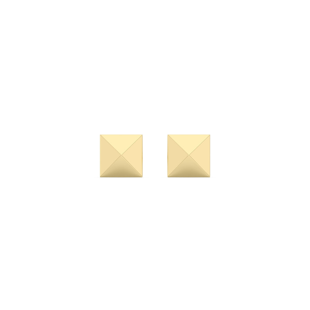 Pyramid Flatback Studs with 14KT Yellow Gold / Pair Cut Diamond in 14KT Yellow Gold / Pair view 4
