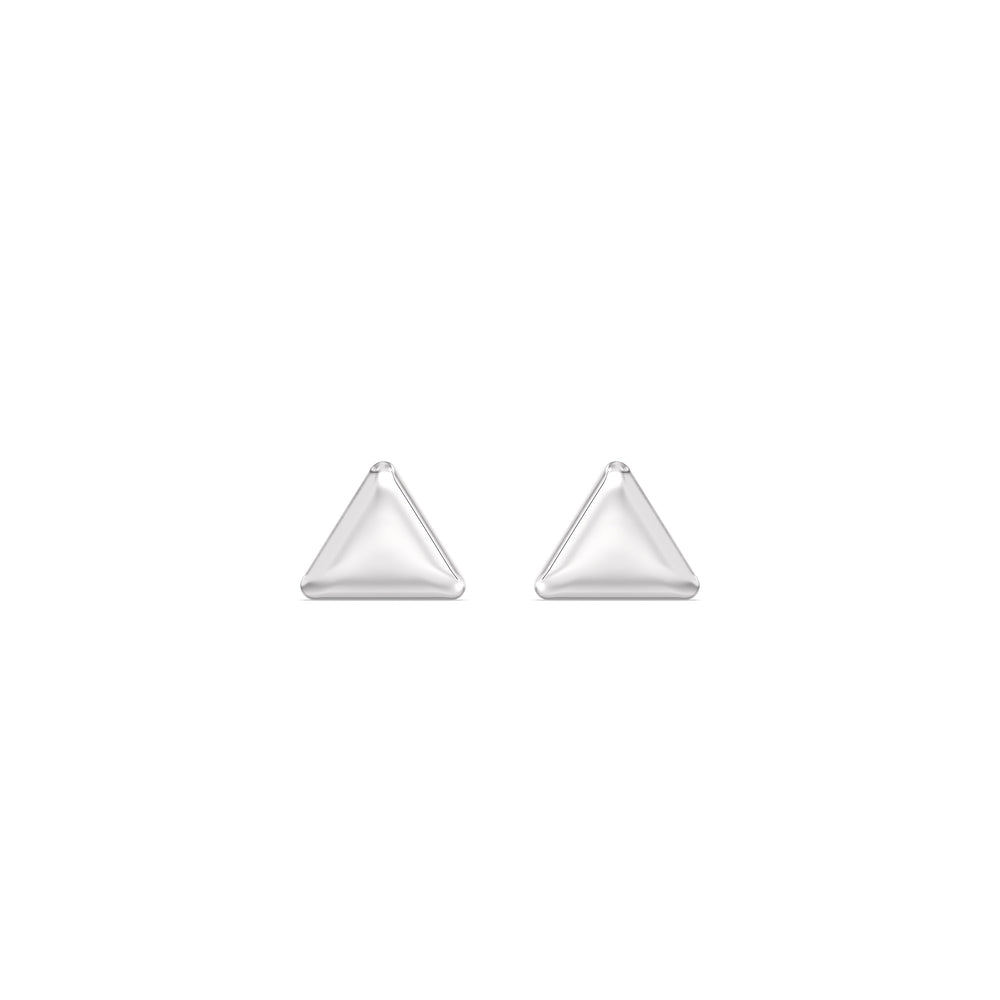 Triangle Flatback Studs with 14KT White Gold / Pair Cut Diamond in 14KT White Gold / Pair view 4
