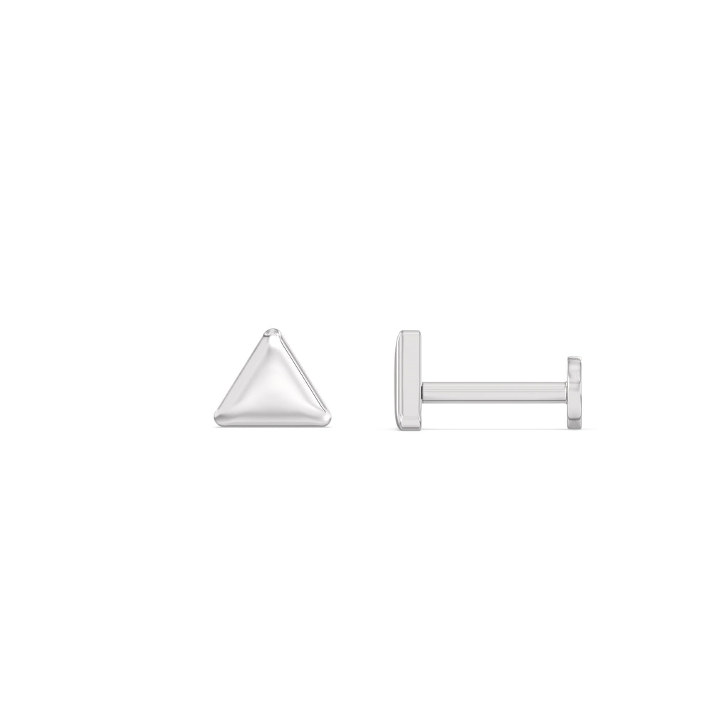 Triangle Flatback Studs with 14KT White Gold / Pair Cut Diamond in 14KT White Gold / Pair view 5
