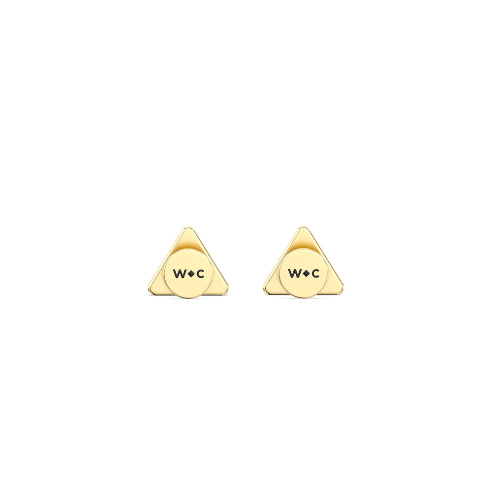 Triangle Flatback Studs with 14KT Yellow Gold / Pair Cut Diamond in 14KT Yellow Gold / Pair view 6
