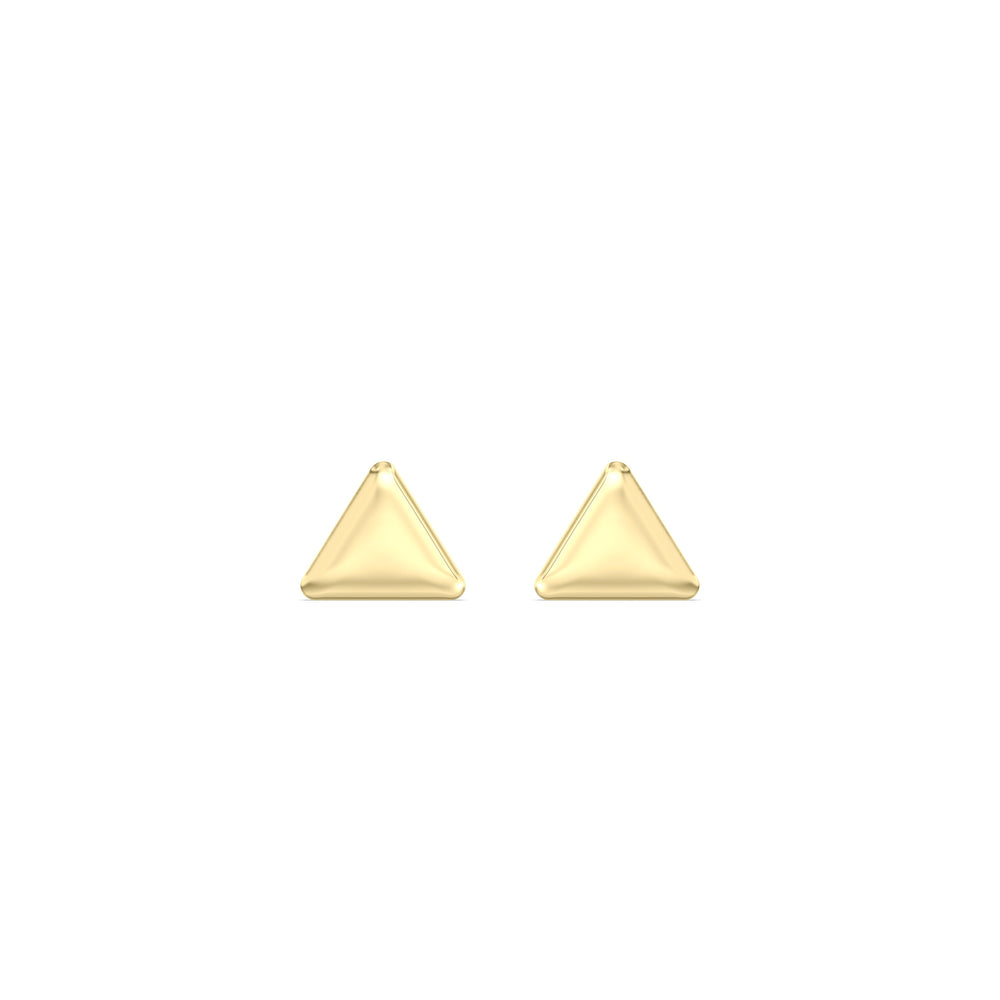 Triangle Flatback Studs with 14KT Yellow Gold / Pair Cut Diamond in 14KT Yellow Gold / Pair view 4
