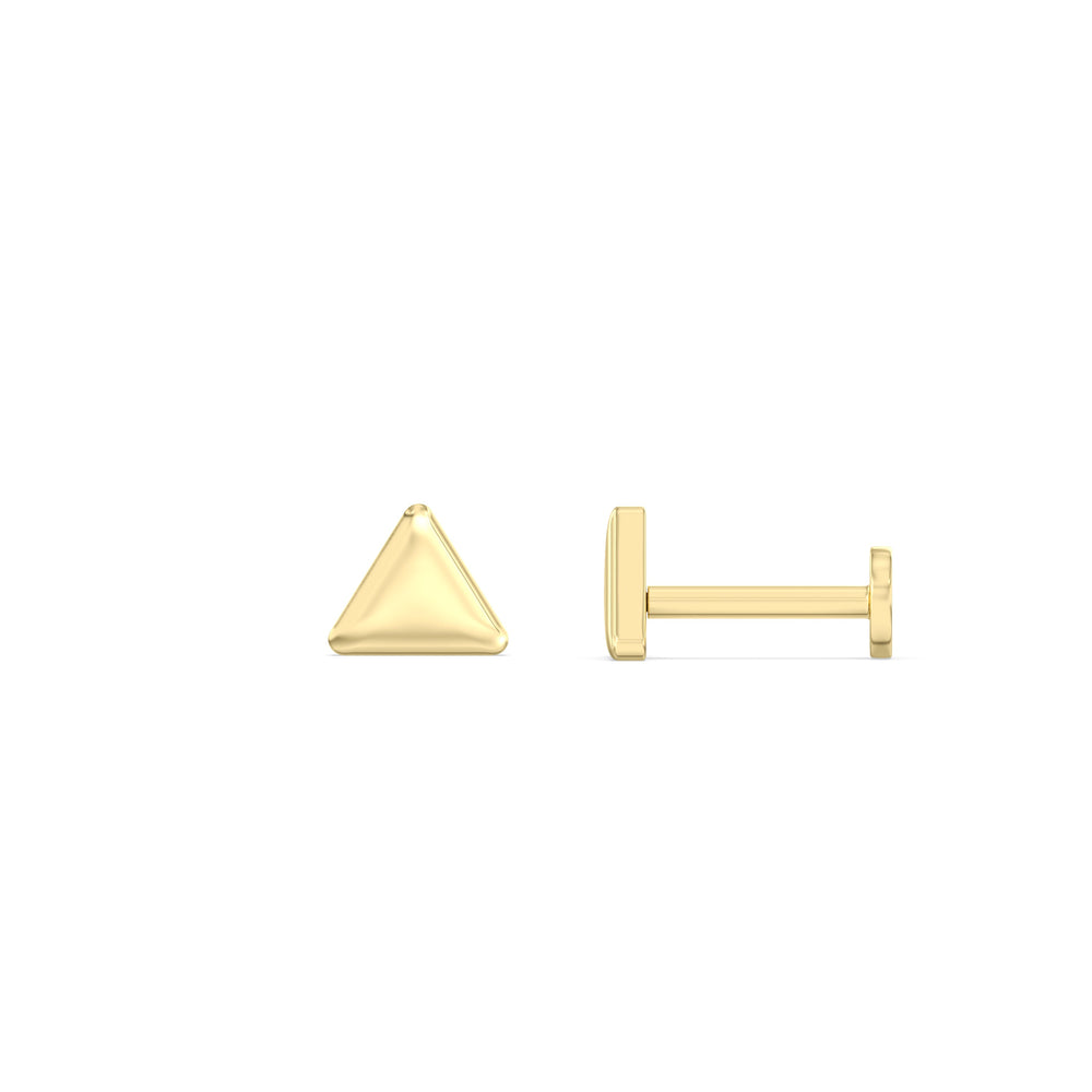 Triangle Flatback Studs with 14KT Yellow Gold / Pair Cut Diamond in 14KT Yellow Gold / Pair view 5
