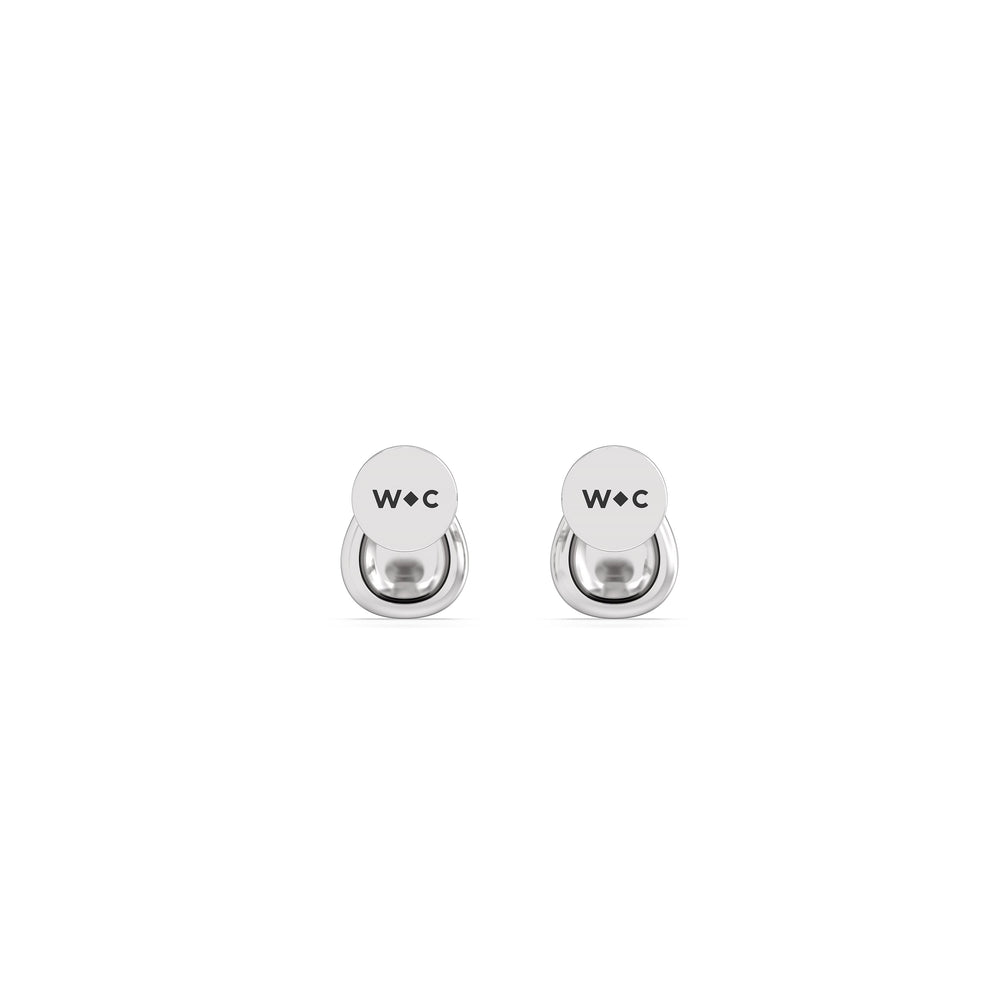 Teardrop Pear Flatback Stud with 14KT White Gold / Pair Cut Diamond in 14KT White Gold / Pair view 6
