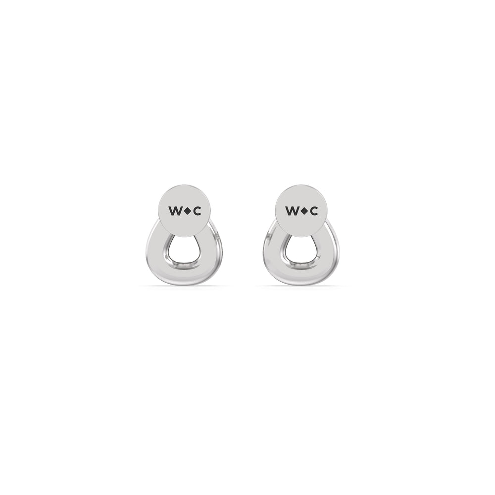 Pear Flatback Studs with 14KT White Gold / Pair Cut Diamond in 14KT White Gold / Pair view 6
