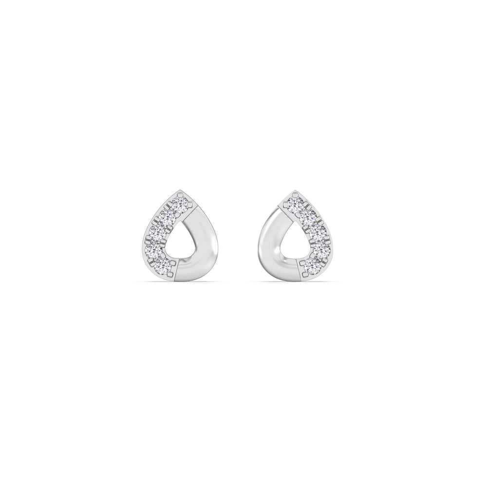 Pear Flatback Studs with 14KT White Gold / Pair Cut Diamond in 14KT White Gold / Pair view 4
