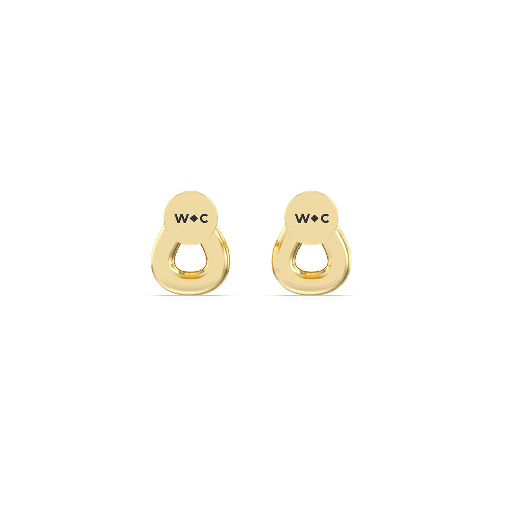 Pear Flatback Studs with 14KT Yellow Gold / Right Cut Diamond in 14KT Yellow Gold / Right view 6
