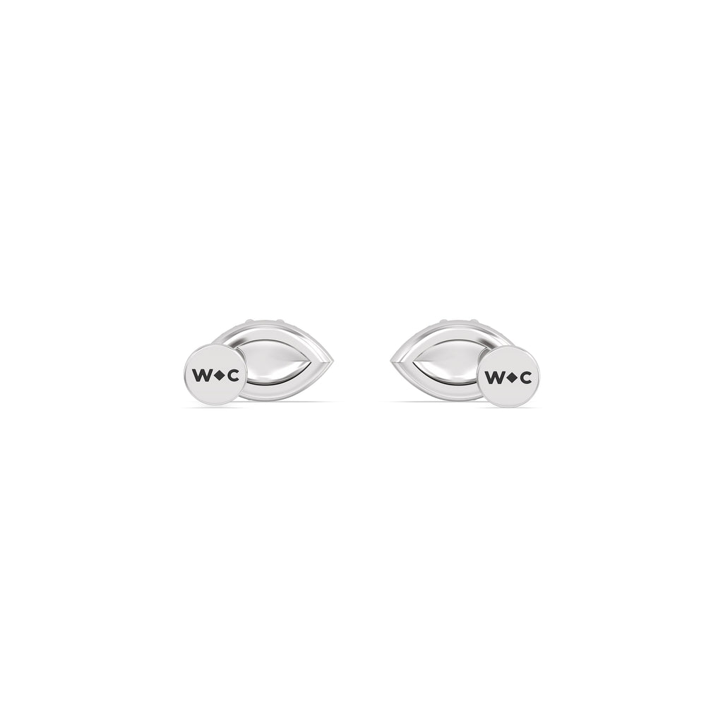 Marquise Flatback Studs with 14KT White Gold / Pair Cut Diamond in 14KT White Gold / Pair view 6
