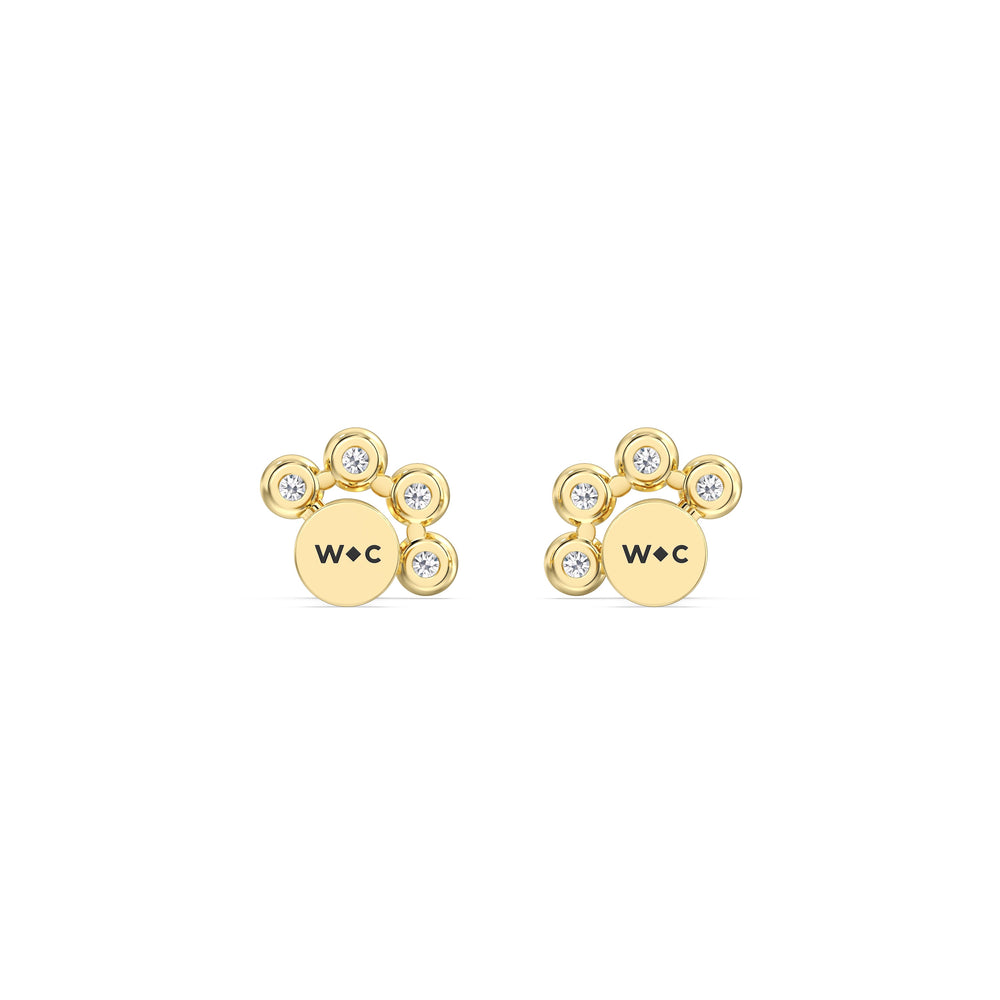 Galaxy Flatback Studs with 14KT Yellow Gold / Single Cut Diamond in 14KT Yellow Gold / Single view 6
