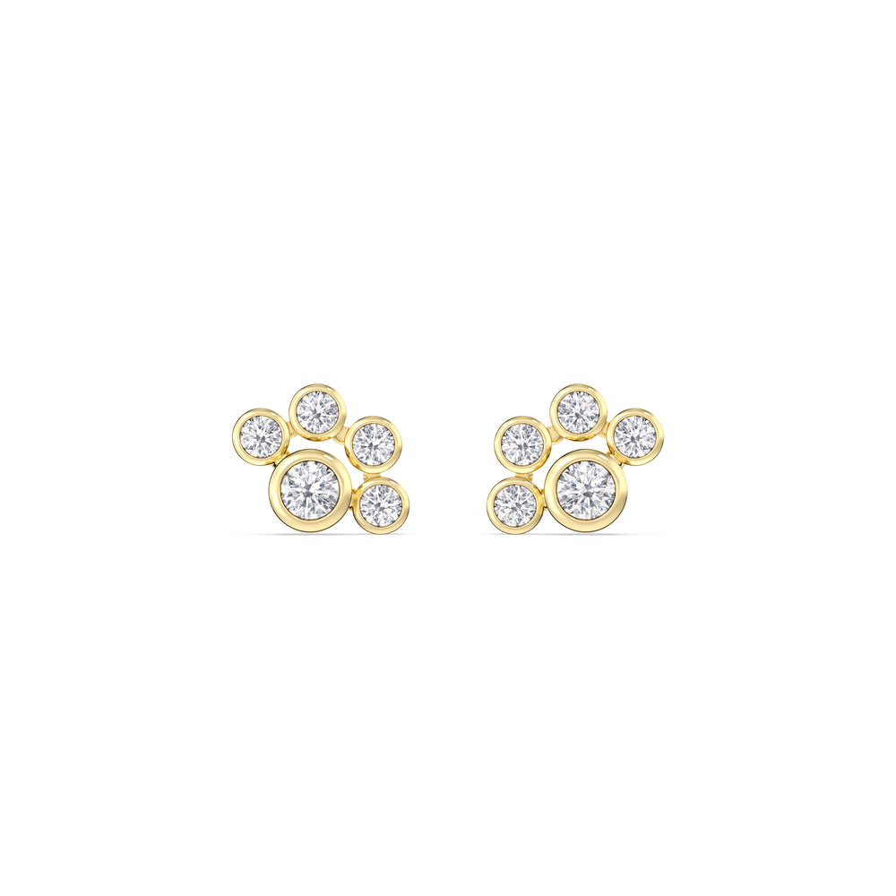 Galaxy Flatback Studs with 14KT Yellow Gold / Single Cut Diamond in 14KT Yellow Gold / Single view 4

