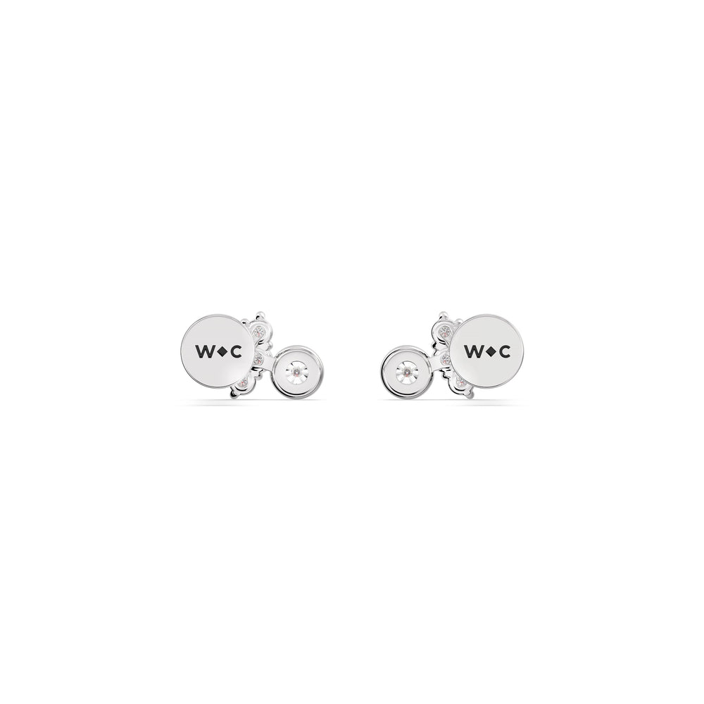 Teardrop Flatback Studs with 14KT White Gold / Pair Cut Diamond in 14KT White Gold / Pair view 6
