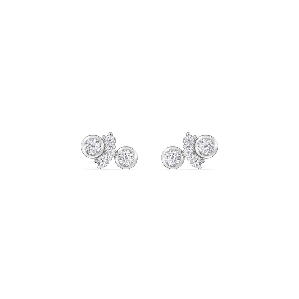 Teardrop Flatback Studs with 14KT White Gold / Pair Cut Diamond in 14KT White Gold / Pair view 4
