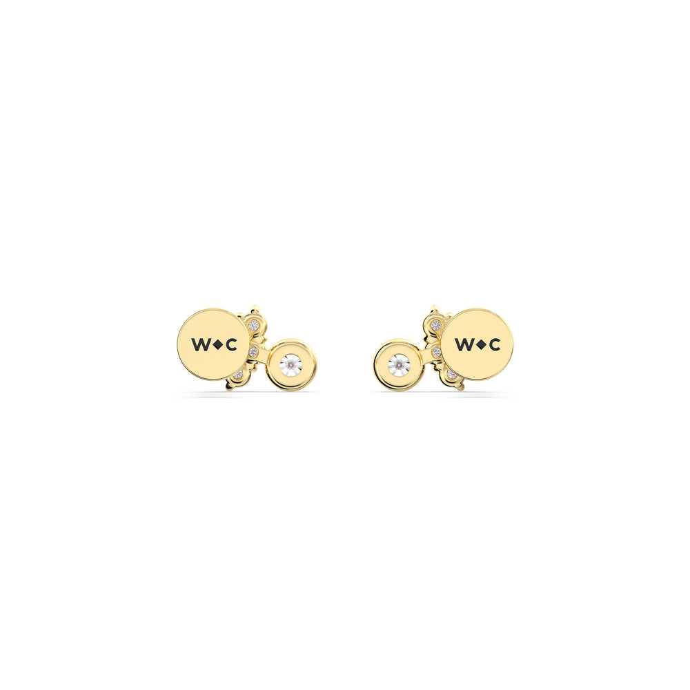 Teardrop Flatback Studs with 14KT Yellow Gold / Pair Cut Diamond in 14KT Yellow Gold / Pair view 6
