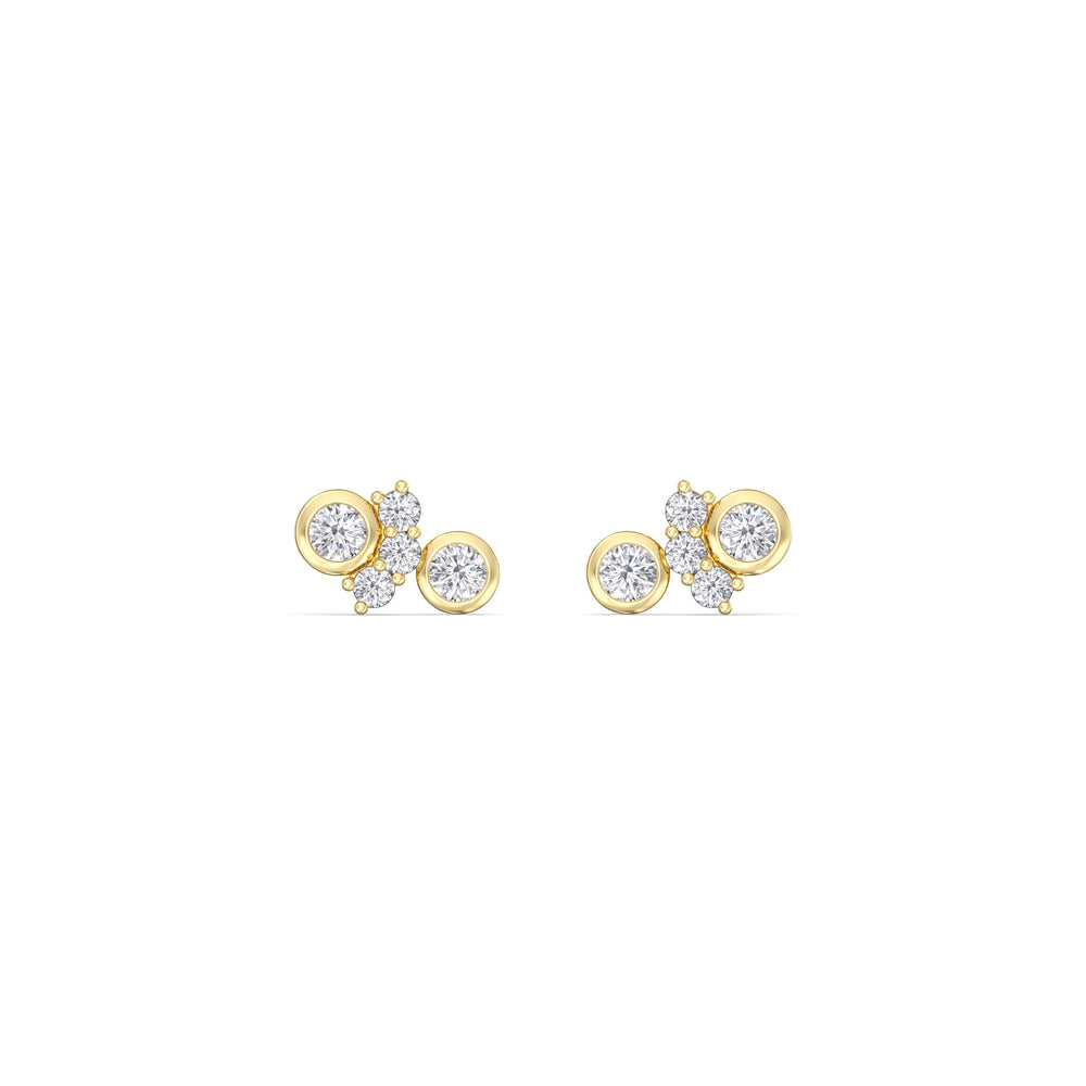 Teardrop Flatback Studs with 14KT Yellow Gold / Pair Cut Diamond in 14KT Yellow Gold / Pair view 4

