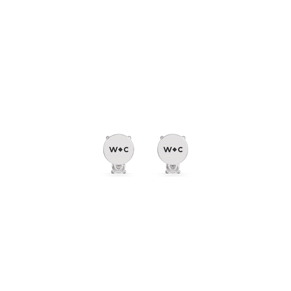 Mini Duet Flatback Studs with 14KT White Gold / Single Cut Diamond in 14KT White Gold / Single view 6
