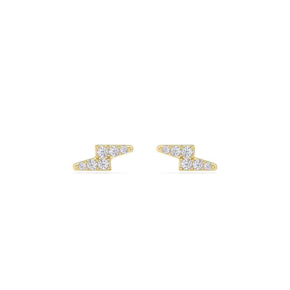 Bolt Flatback Studs with 14KT Yellow Gold / Pair Cut Diamond in 14KT Yellow Gold / Pair view 4
