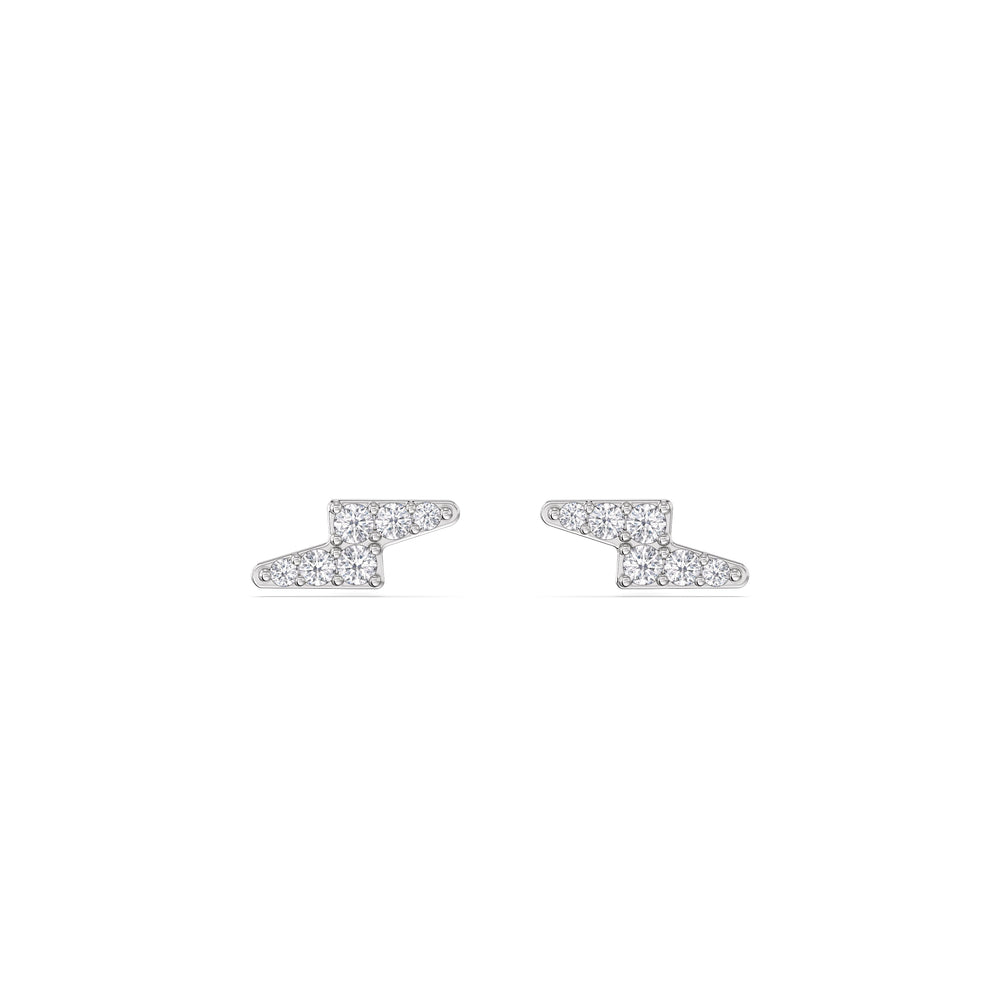 Bolt Flatback Studs with 14KT White Gold / Pair Cut Diamond in 14KT White Gold / Pair view 4
