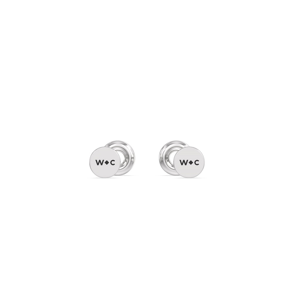Classic Flatback Studs with 14KT White Gold / Pair Cut Diamond in 14KT White Gold / Pair view 6
