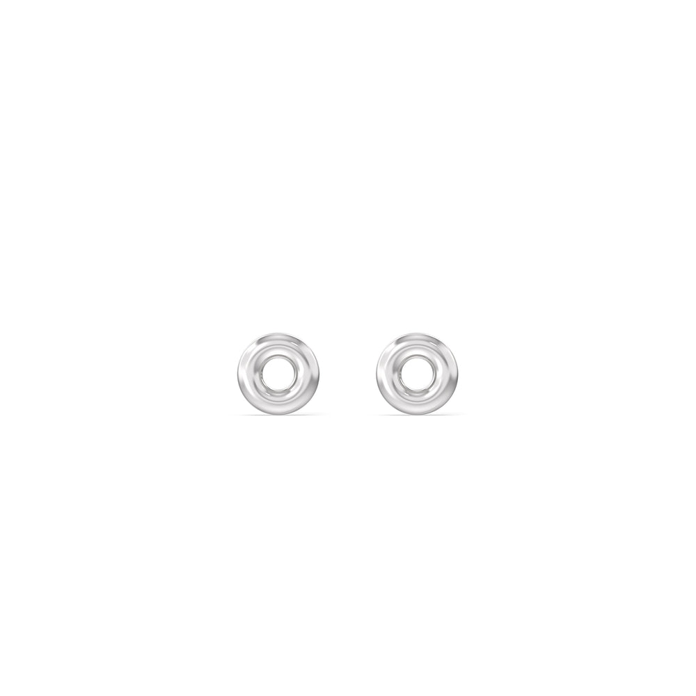 Classic Flatback Studs with 14KT White Gold / Single Cut Diamond in 14KT White Gold / Single view 4
