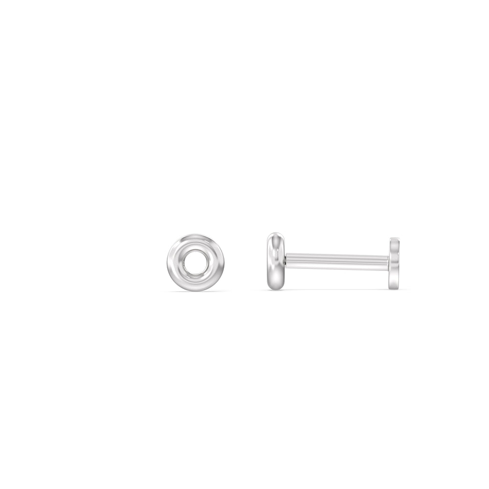 Classic Flatback Studs with 14KT White Gold / Single Cut Diamond in 14KT White Gold / Single view 5
