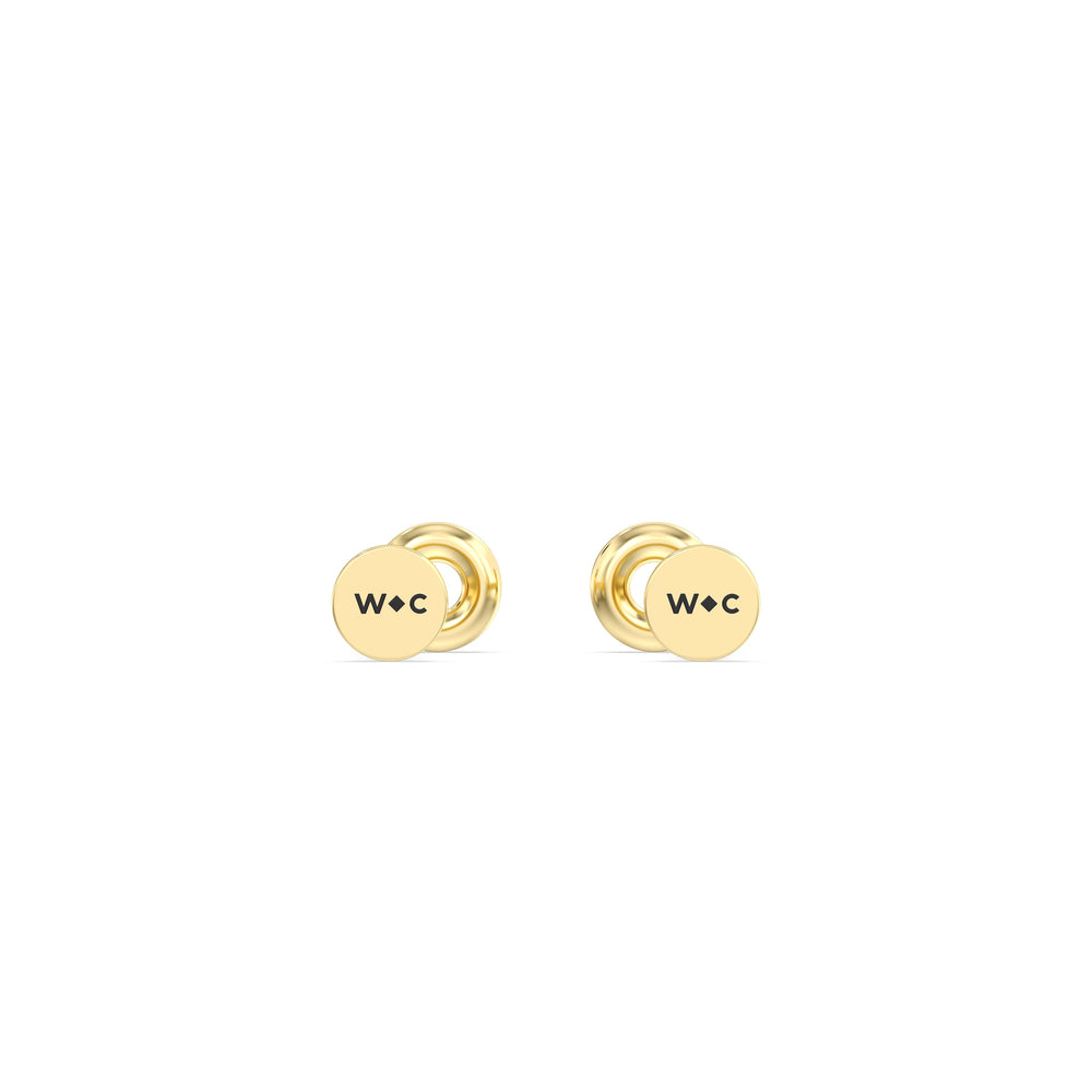Classic Flatback Studs with 14KT Yellow Gold / Pair Cut Diamond in 14KT Yellow Gold / Pair view 6
