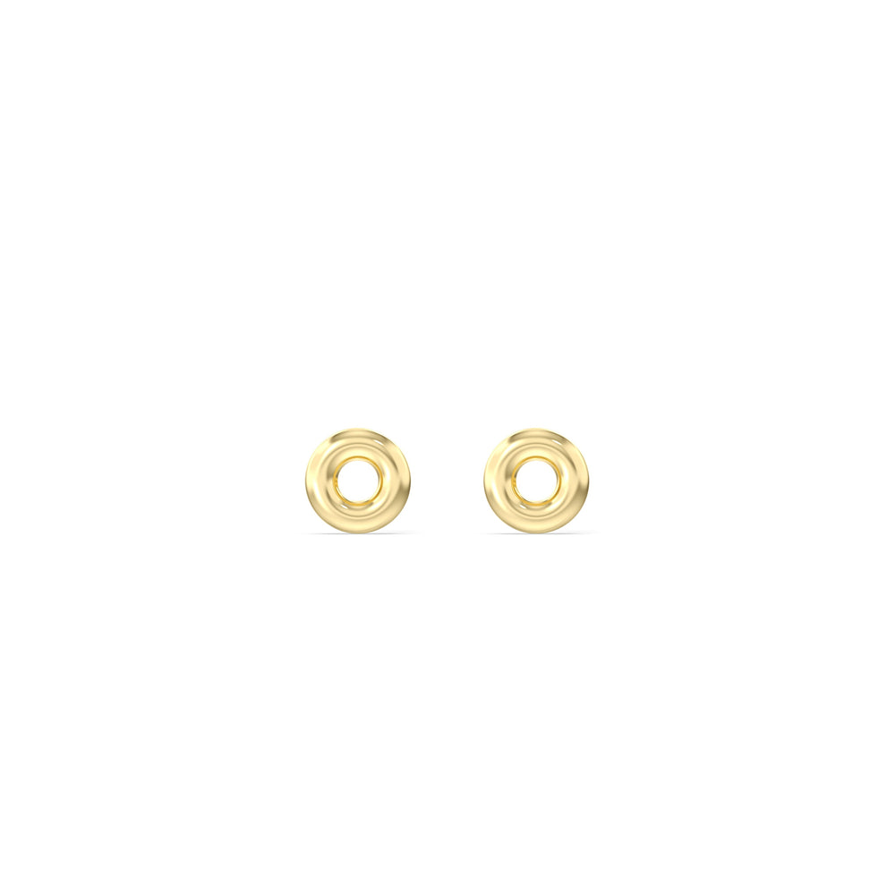 Classic Flatback Studs with 14KT Yellow Gold / Pair Cut Diamond in 14KT Yellow Gold / Pair view 4

