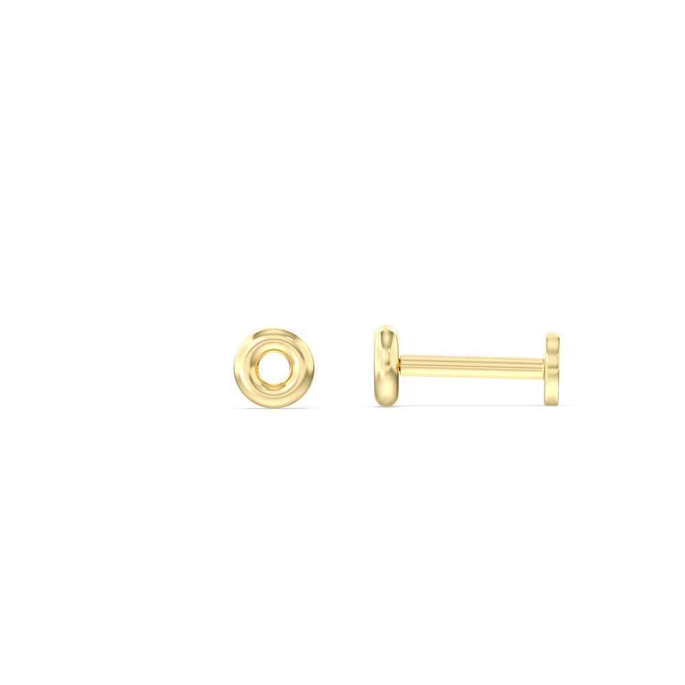Classic Flatback Studs with 14KT Yellow Gold / Pair Cut Diamond in 14KT Yellow Gold / Pair view 5
