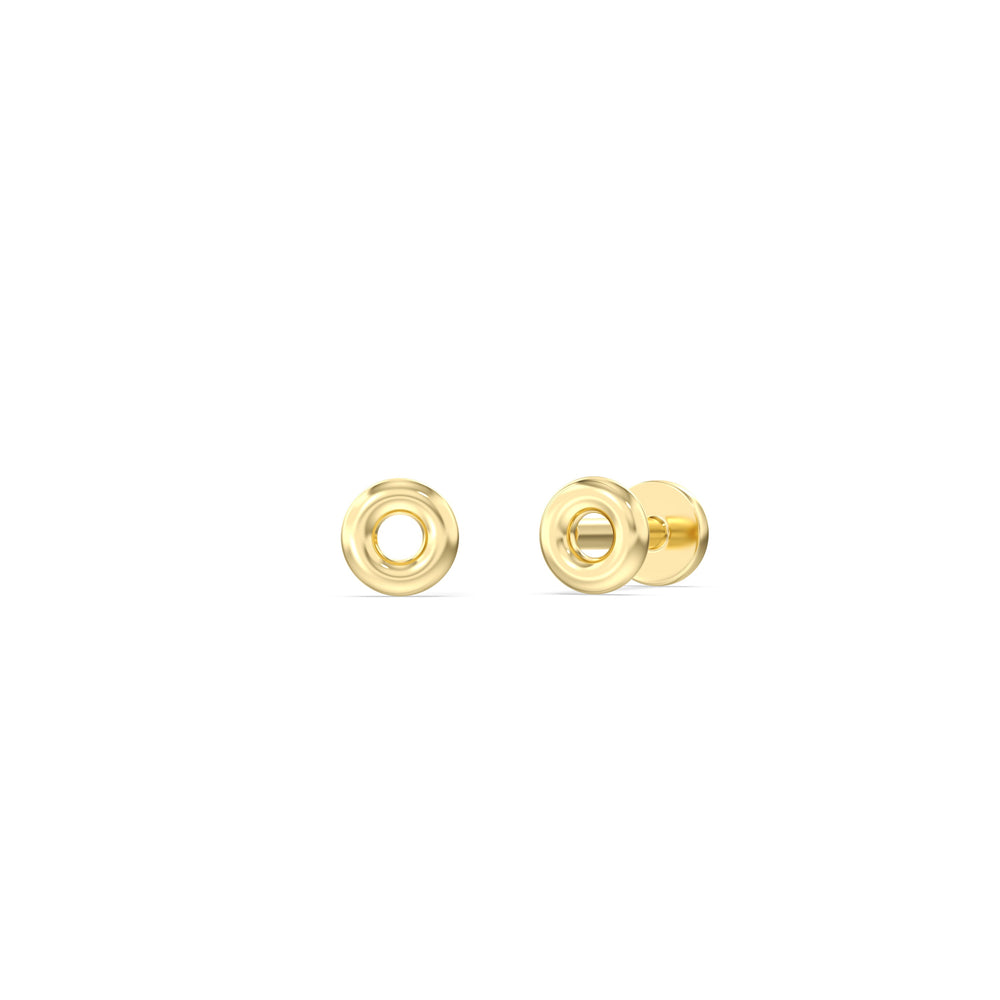 Classic Flatback Studs with 14KT Yellow Gold / Pair Cut Diamond in 14KT Yellow Gold / Pair view 1
