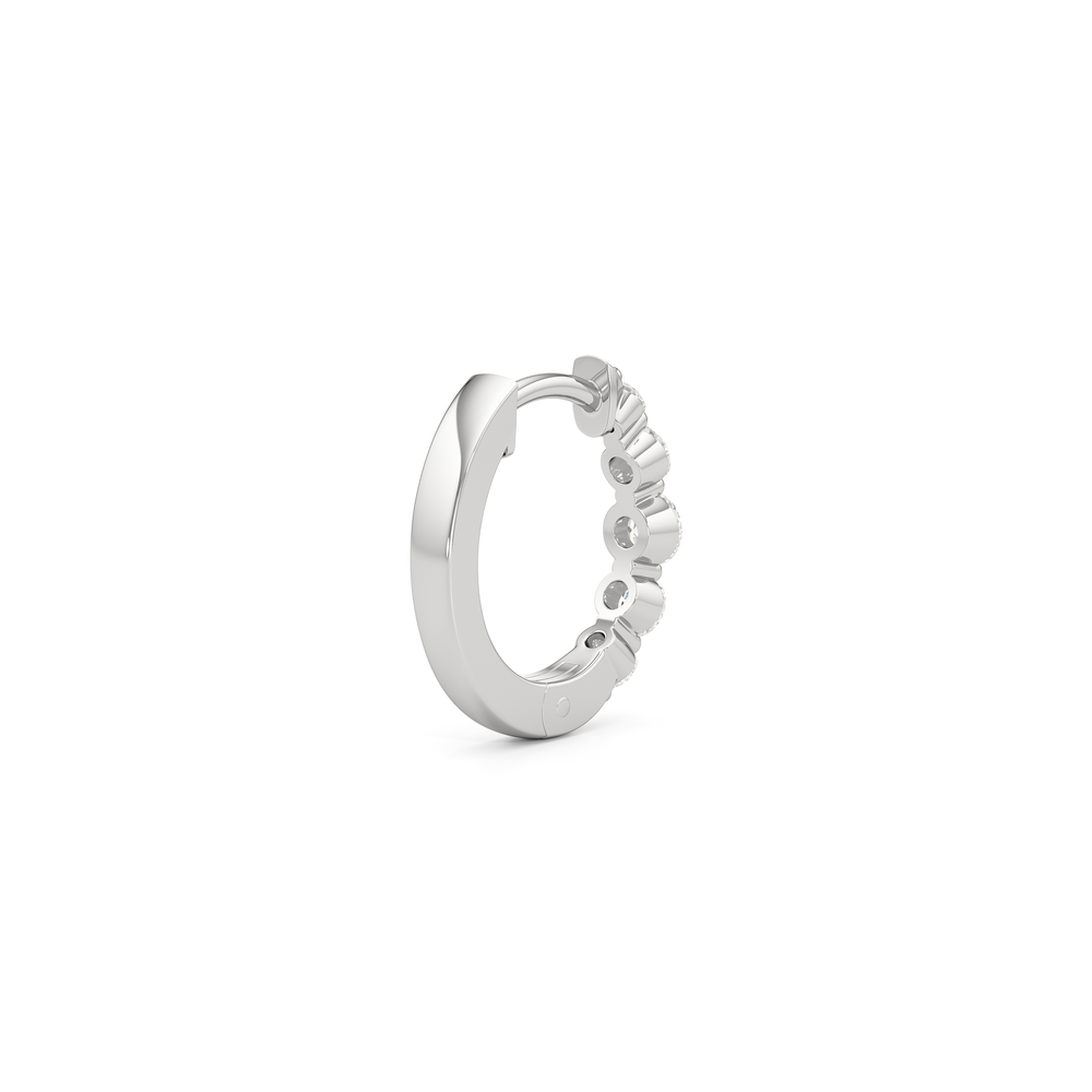 The Quinn Hoops with 14KT White Gold / Lab / 1/3 Cut Diamond in 14KT White Gold / Lab / 1/3 view 5
