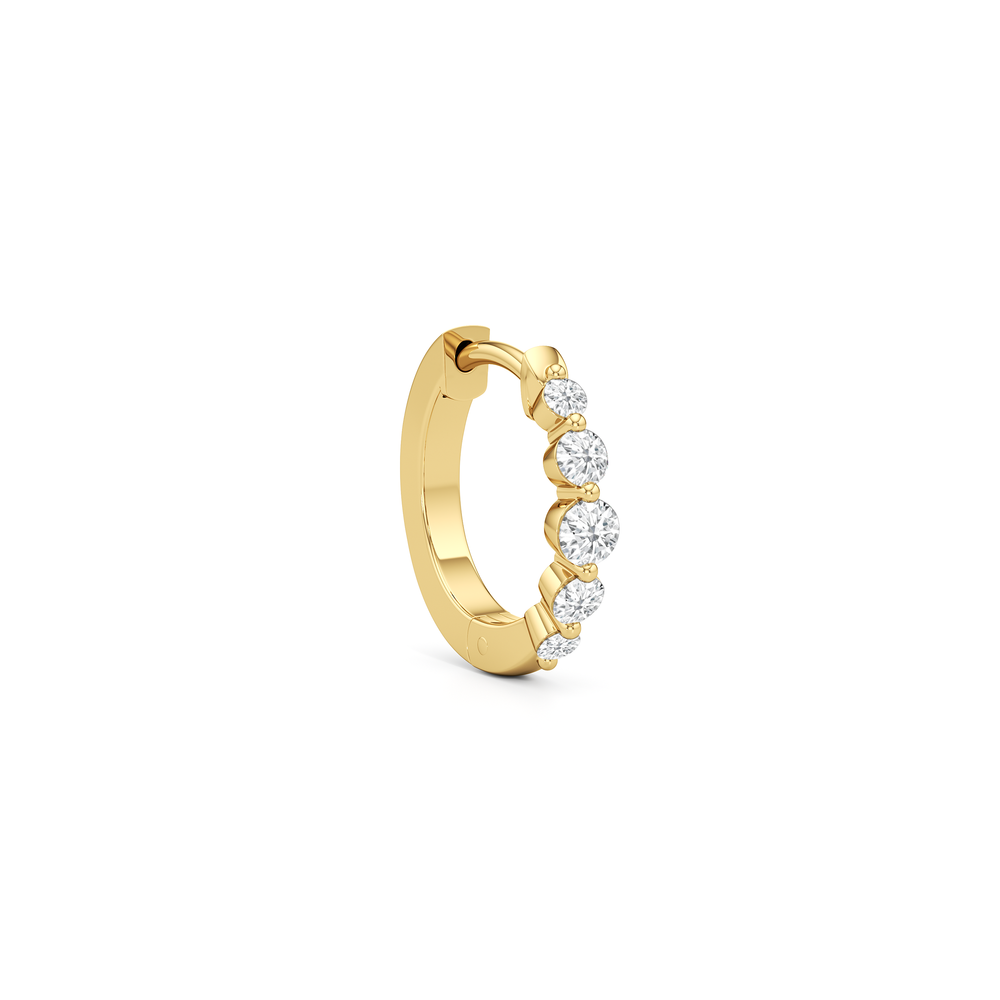 The Quinn Hoops with 14KT Yellow Gold / Lab / 1/3 Cut Diamond in 14KT Yellow Gold / Lab / 1/3 view 4
