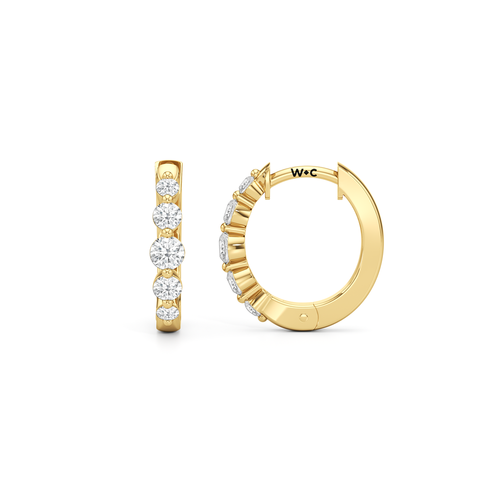The Quinn Hoops with 14KT Yellow Gold / Lab / 1/3 Cut Diamond in 14KT Yellow Gold / Lab / 1/3 view 6
