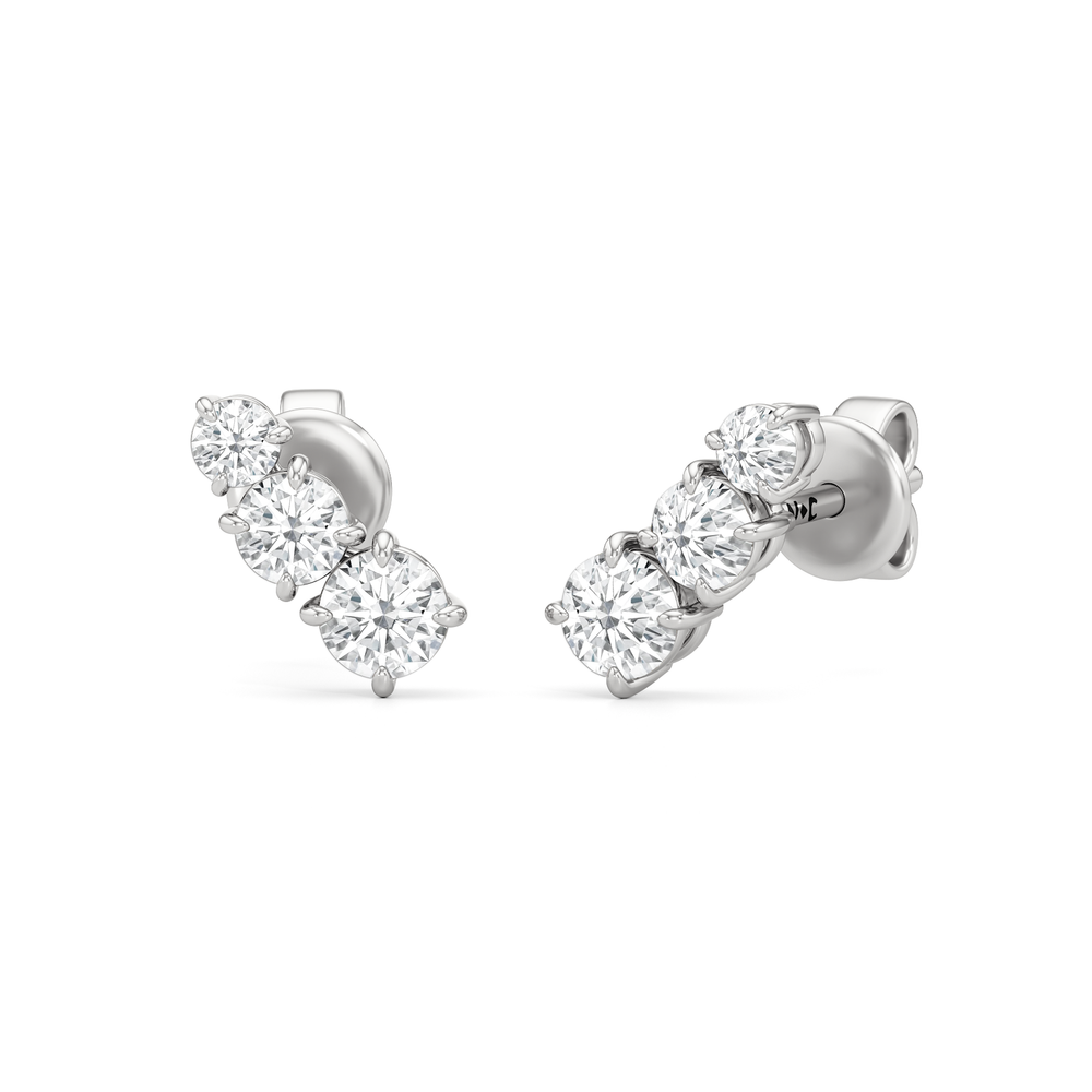 The Lila Mini Climbers with 14KT White Gold / Lab / 1/4 Cut Diamond in 14KT White Gold / Lab / 1/4 view 1
