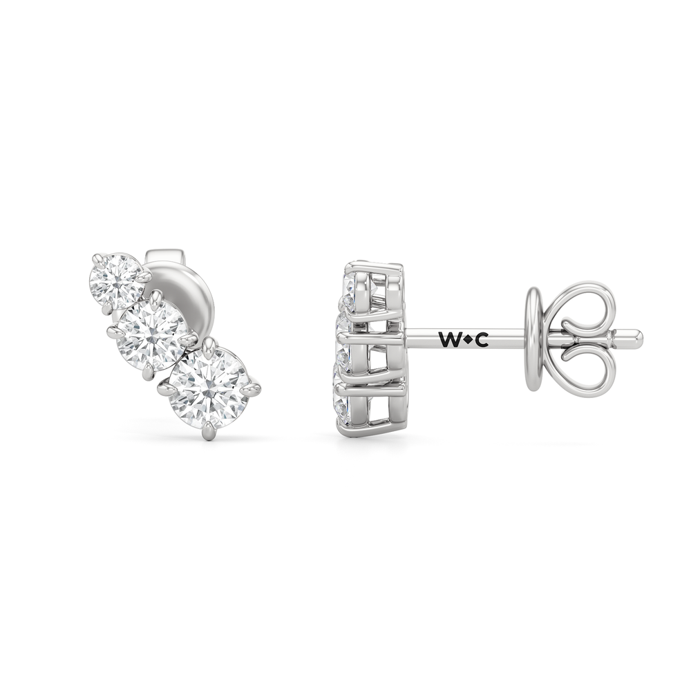 The Lila Mini Climbers with 14KT White Gold / Lab / 1/4 Cut Diamond in 14KT White Gold / Lab / 1/4 view 5
