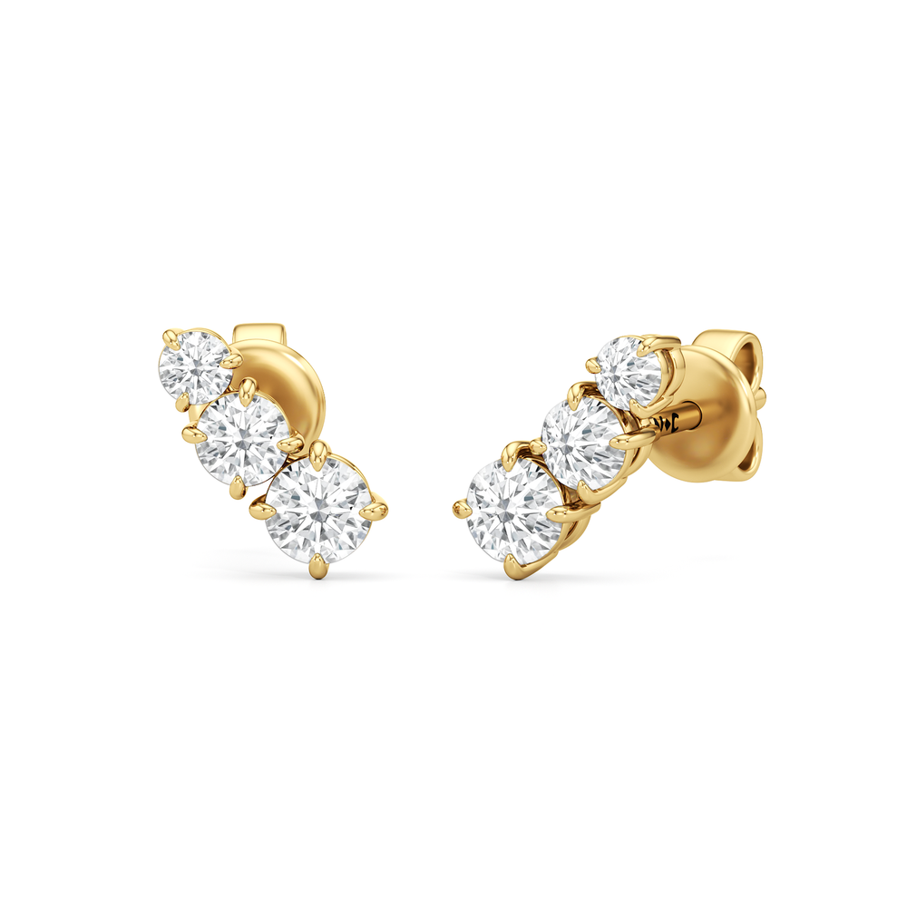 The Lila Mini Climbers with 14KT Yellow Gold / Lab / 1/4 Cut Diamond in 14KT Yellow Gold / Lab / 1/4 view 1
