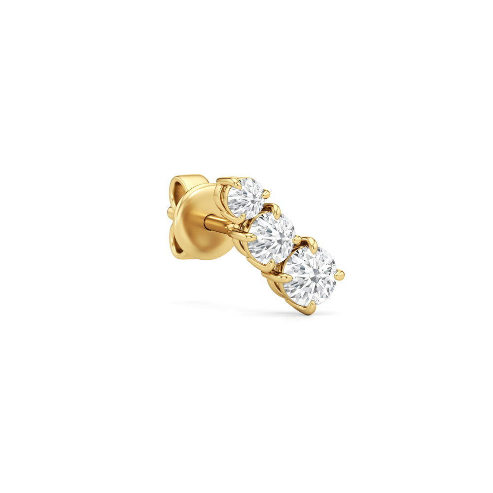 The Lila Mini Climbers with 14KT Yellow Gold / Lab / 1/4 Cut Diamond in 14KT Yellow Gold / Lab / 1/4 view 6
