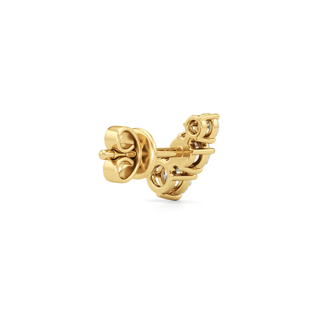 The Lila Mini Climbers with 14KT Yellow Gold / Lab / 1/4 Cut Diamond in 14KT Yellow Gold / Lab / 1/4 view 7
