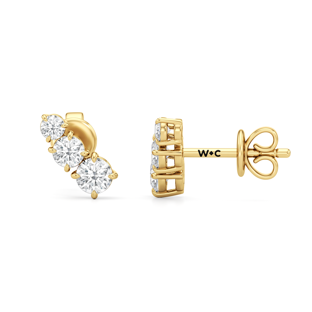 The Lila Mini Climbers with 14KT Yellow Gold / Lab / 1/4 Cut Diamond in 14KT Yellow Gold / Lab / 1/4 view 5
