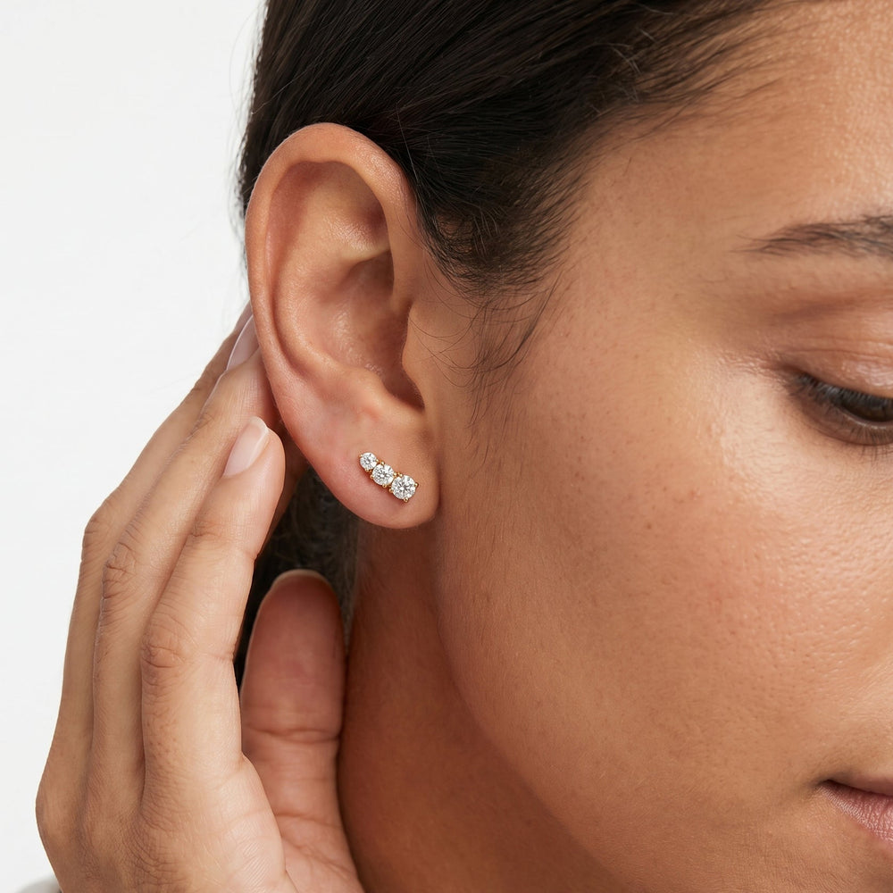 The Lila Mini Climbers with 14KT Yellow Gold / Lab / 1/4 Cut Diamond in 14KT Yellow Gold / Lab / 1/4 view 2
