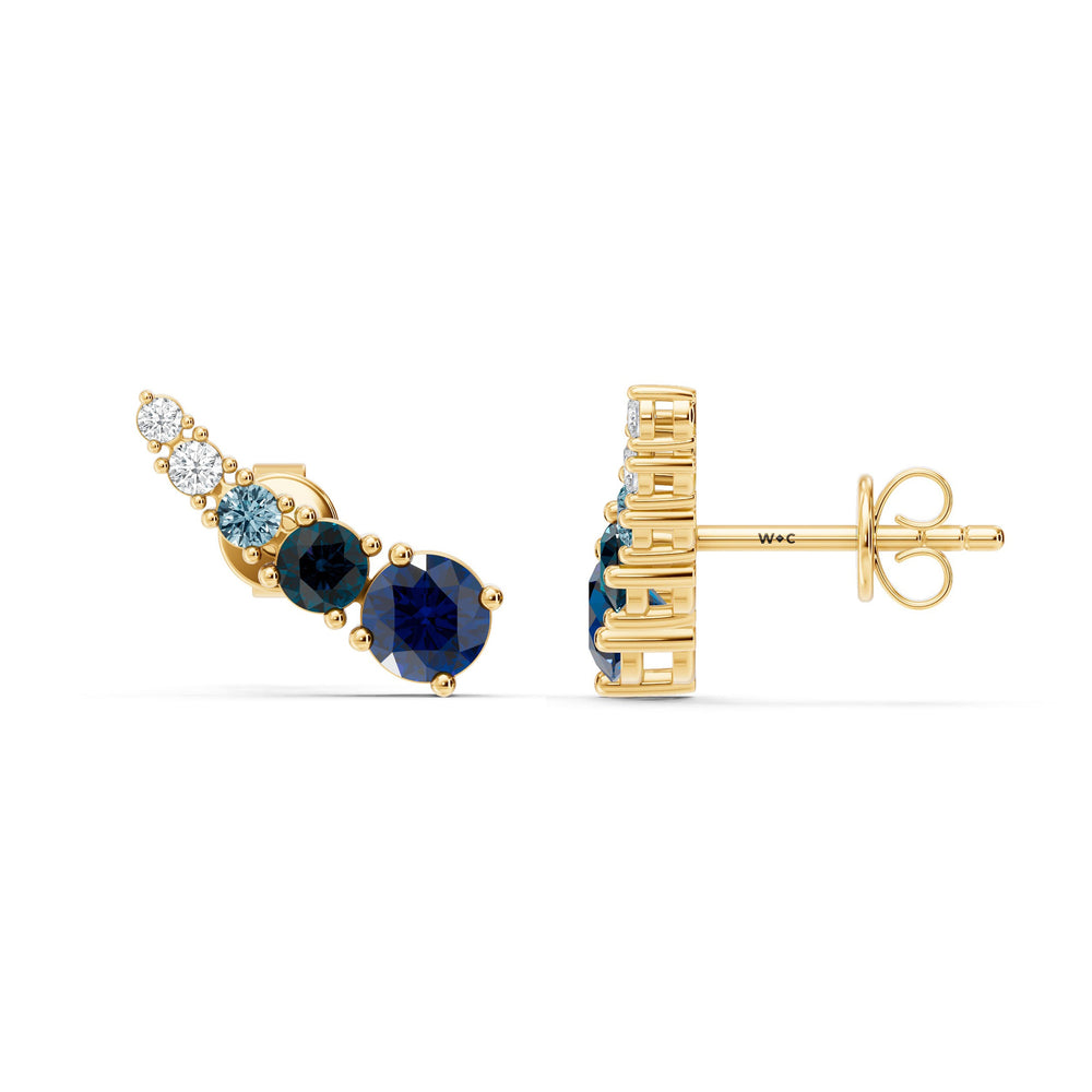 The Indy Climbers with Lab Cut Diamond in 14KT Yellow Gold view 1
