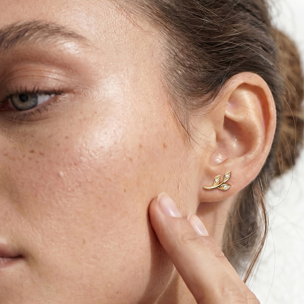 The Eve Climbers with 14KT Yellow Gold / Lab / 1/20 Cut Diamond in 14KT Yellow Gold / Lab / 1/20 view 2
