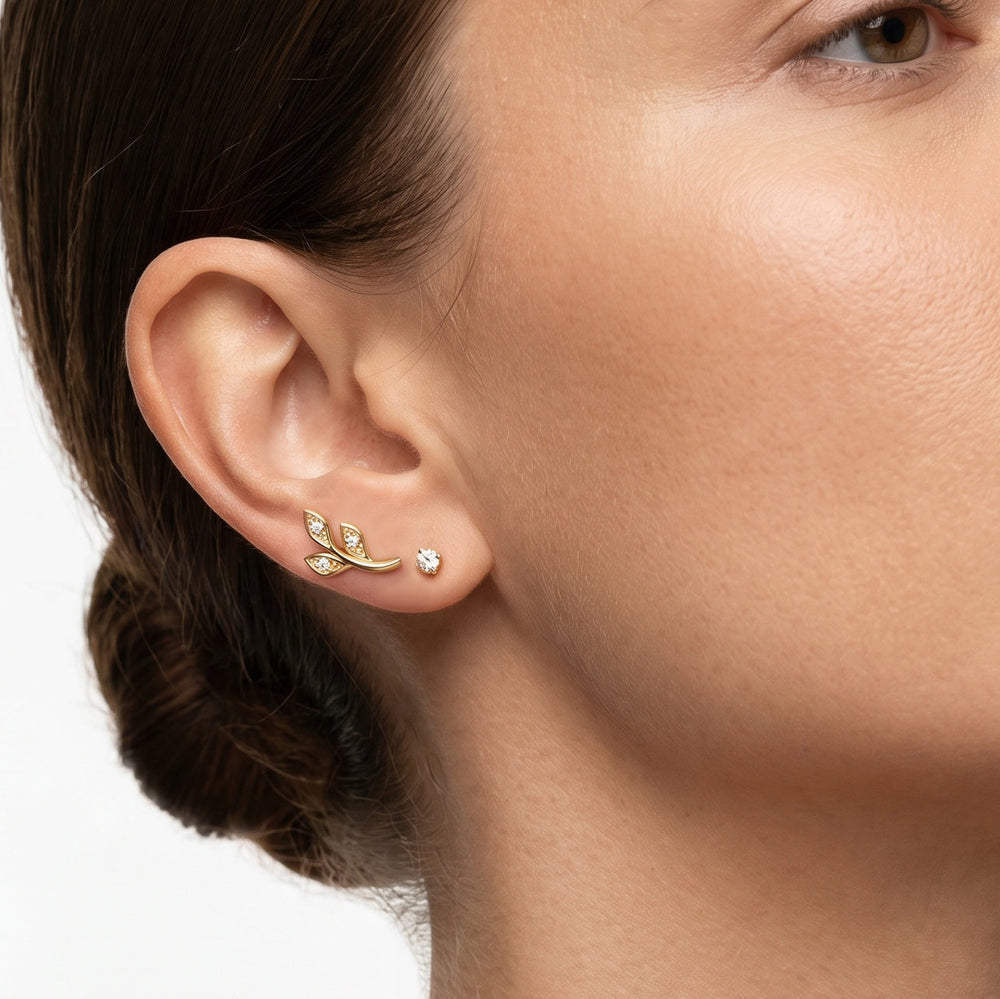 The Eve Climbers with 14KT Yellow Gold / Lab / 1/20 Cut Diamond in 14KT Yellow Gold / Lab / 1/20 view 3
