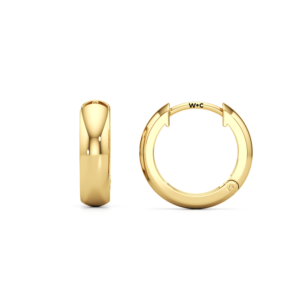 The Jenna Huggies with 14KT Yellow Gold Cut Diamond in 14KT Yellow Gold view 4
